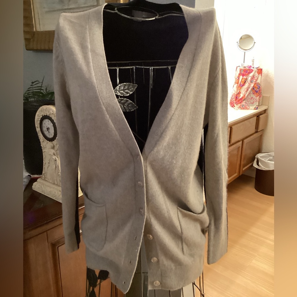 360 Cashmere navy / gray cardigan